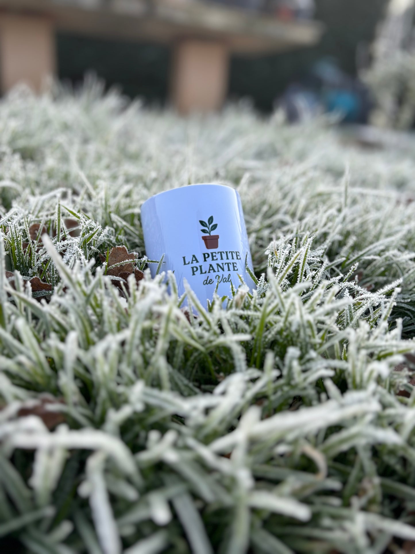 Mug blanc brillant en céramique – Tasse café et thé – La Petite Plante de Val